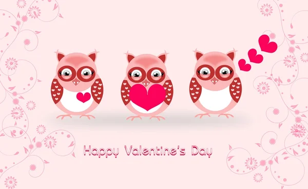 Valentines owls — Stock Photo, Image