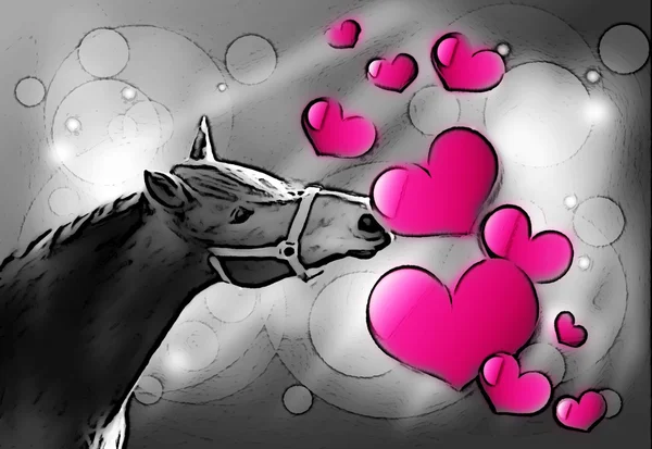 Valentine kůň — Stock fotografie