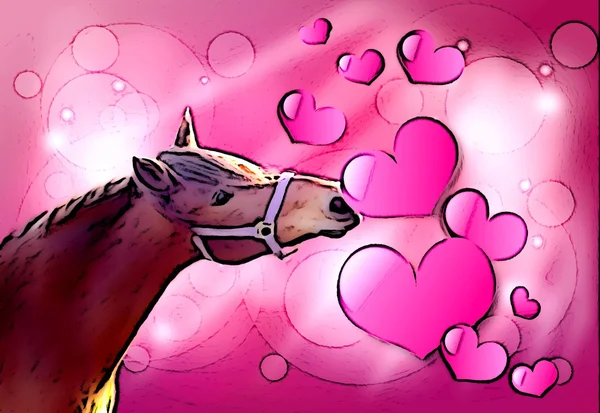 Valentim cavalo — Fotografia de Stock