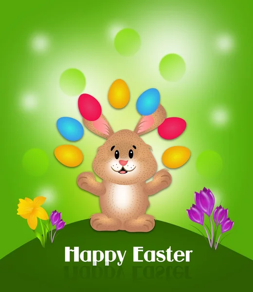 Happy Easter Card with Easter Rabbit — Stock Photo, Image
