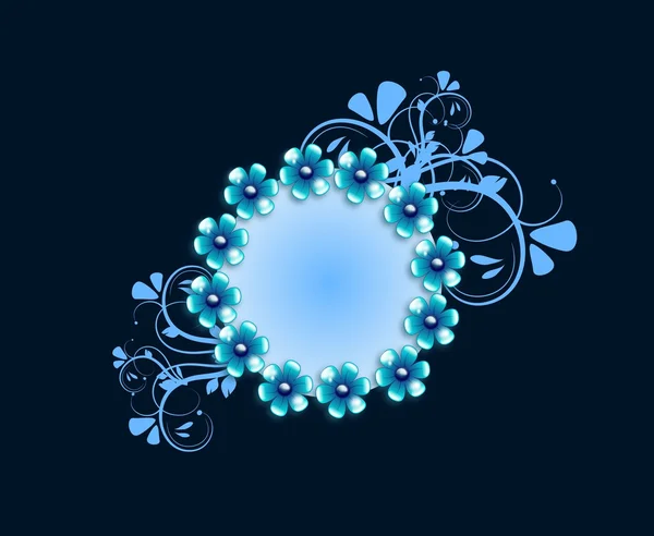 Blue floral circle background — Stock Photo, Image