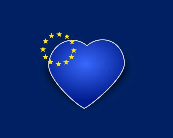 Szív Európai Unió zászlaja — Stock Fotó