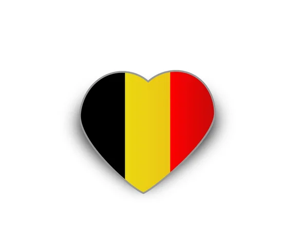 Bandera del corazón de Belgium — Foto de Stock