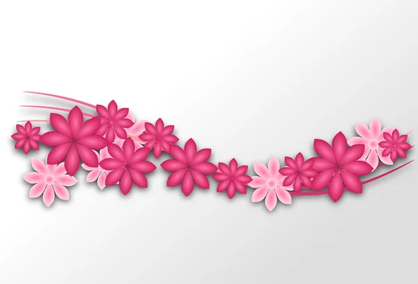 Білий фон з рожевими квітами — стокове фото