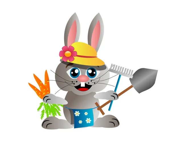 Gardening rabbit — Stock Photo, Image