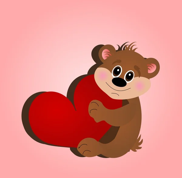 Carino orso con cuore — Foto Stock