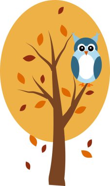 Owl on tree clipart