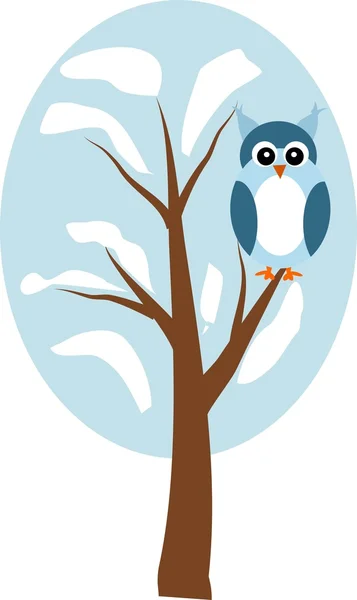 Owl on tree — Stock Vector