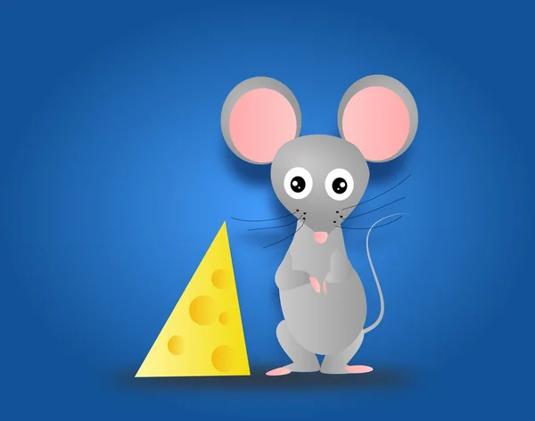 Mouse with cheese — Stock Photo, Image