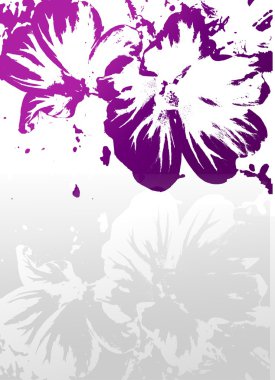 Background with purple grunge flowers