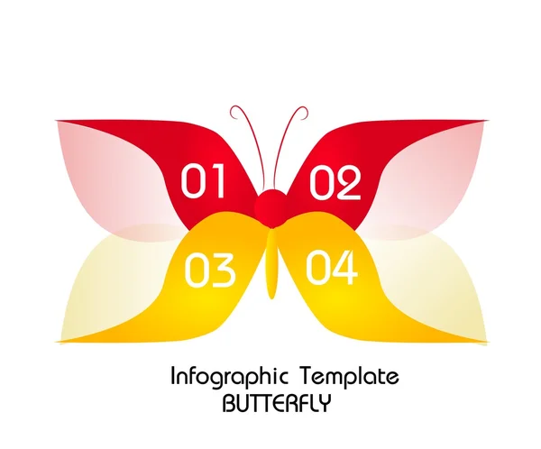 Plantilla de infografía de mariposa para cuatro pasos —  Fotos de Stock