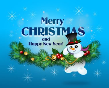 Kardan adamla mutlu noel kartları