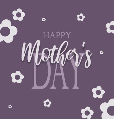Çiçek desenli Anneler Günü tebrik kartı tasviri.