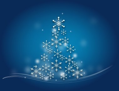 kar taneleri Noel ağacı
