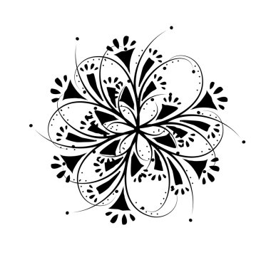 soyut çiçek desenli