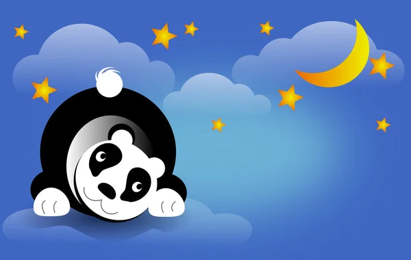 Panda urso no céu noturno — Fotografia de Stock