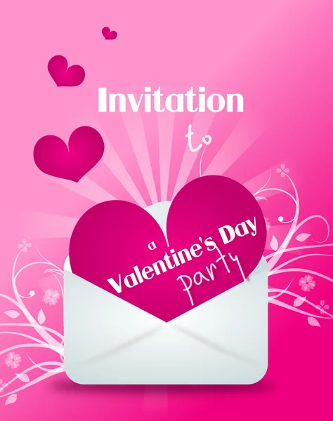 Invitation to a Valentine's Day party — Stock Photo, Image