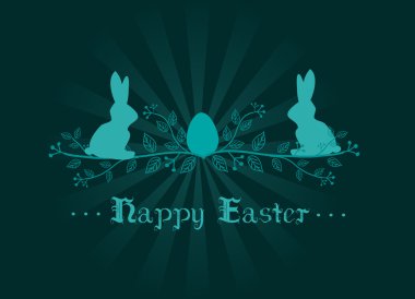 Paskalya dekorasyon tebrik kartı