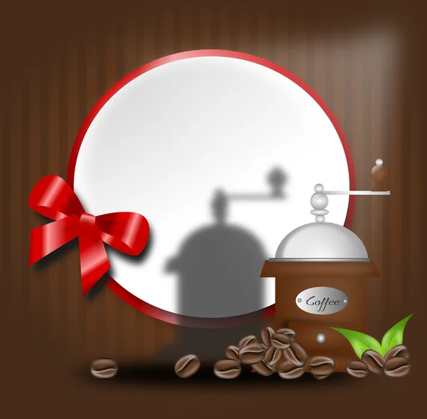 Coffee background with coffee beans and grinder — Stock Photo, Image