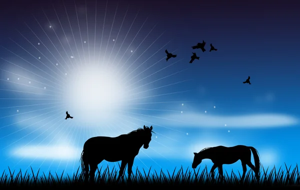 Horse scene illustration — Stock Photo, Image