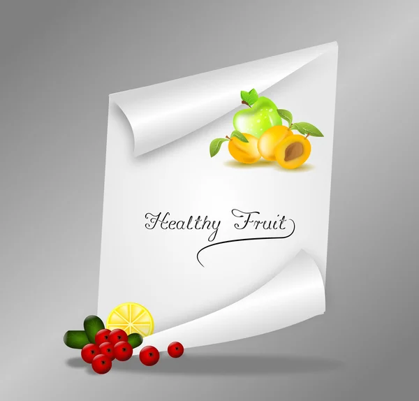 Foglio di carta di frutta sano — Foto Stock