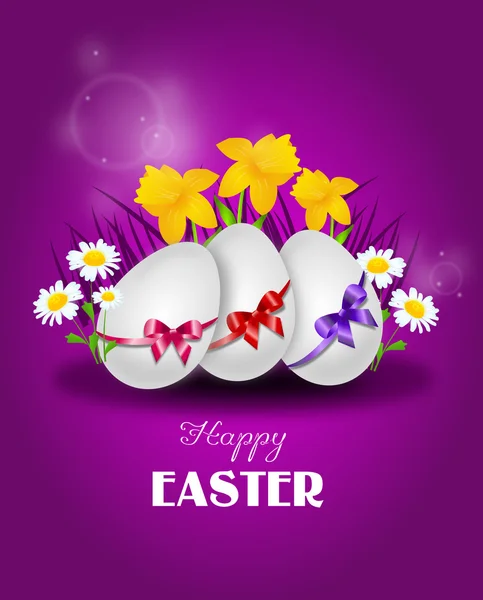 Szczęśliwe Wielkanoc fioletowy powitanie karta — Zdjęcie stockowe
