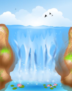 Şelale güzel illüstrasyon