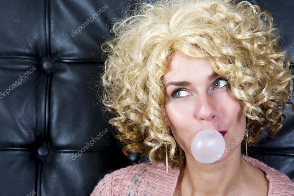 Maid curly blonde screaming