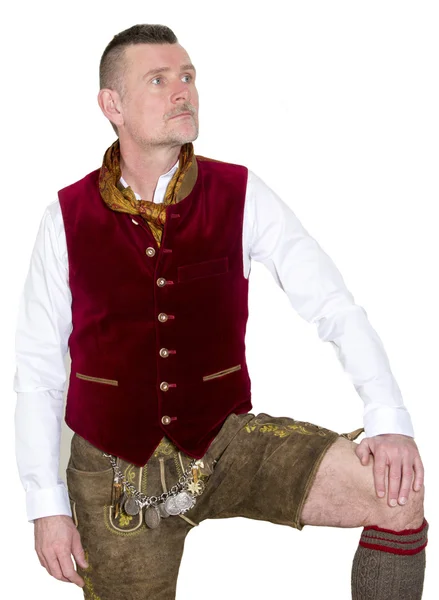 Portret van Beierse man in traditionele kleding — Stockfoto