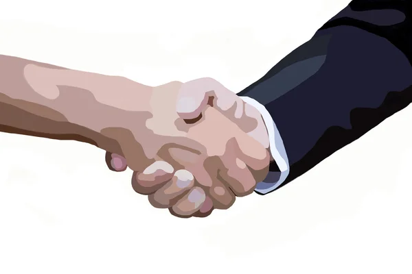 Kresba handshake s bílým pozadím — Stock fotografie