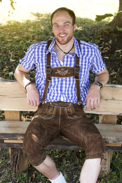 Young man in traditional bavarian clothes — Stock Photo, Image
