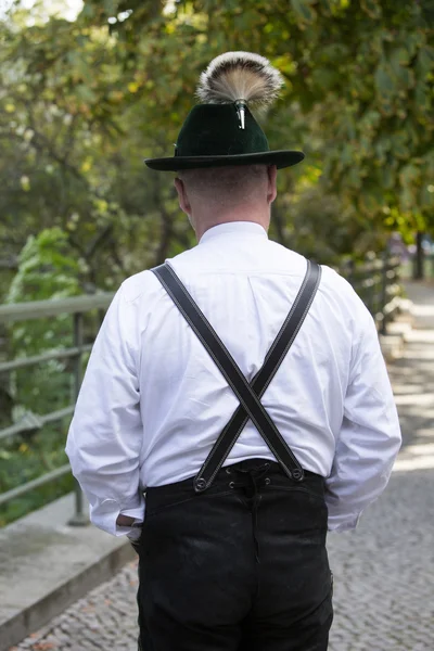 Backside of bavarian man — Stock Photo, Image