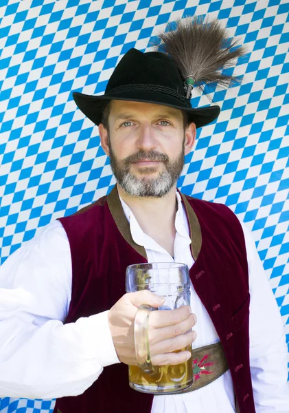 Bavarian man with beer mug — Stock Photo, Image