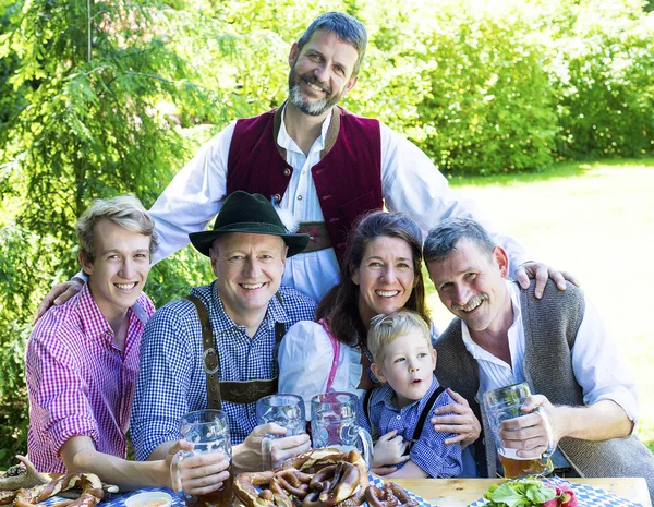 Bavarian family in park — Stock Photo, Image