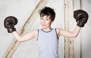 Çocuk bir boksör olarak
