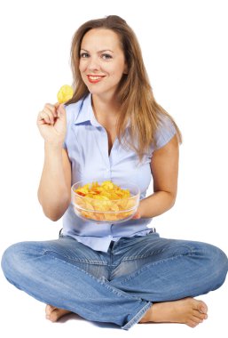 patates cipsi kadınla