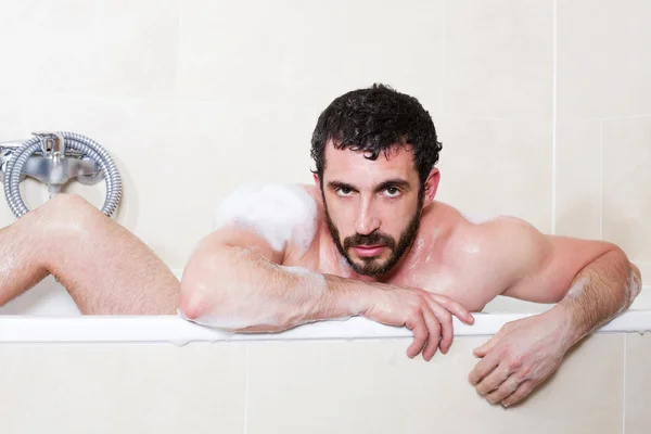 Man in bathtub — Stock Photo, Image