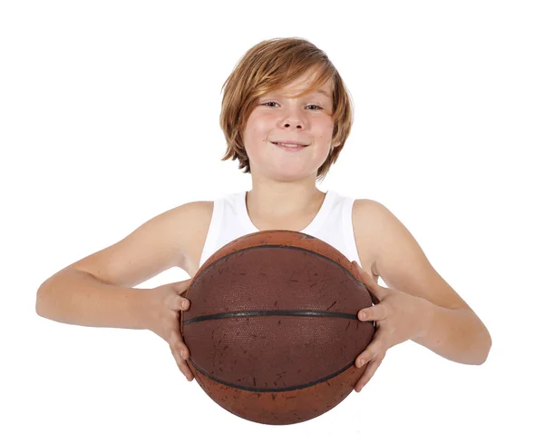 Garçon avec basket-ball — Photo