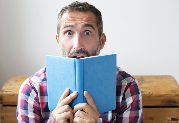 man with book