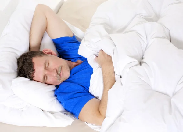 Man in bed sleeping — Stock Photo, Image