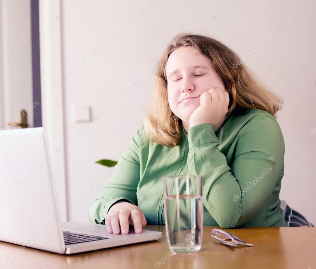 young woman with laptop