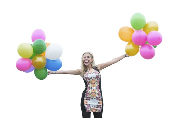 Mujer con globos —  Fotos de Stock