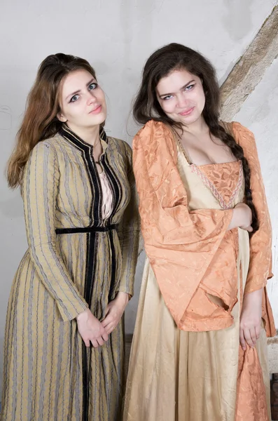 Two girls dressed as princess — Stock Photo, Image