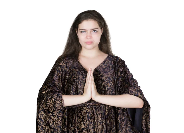 Jonge vrouw bidt — Stockfoto