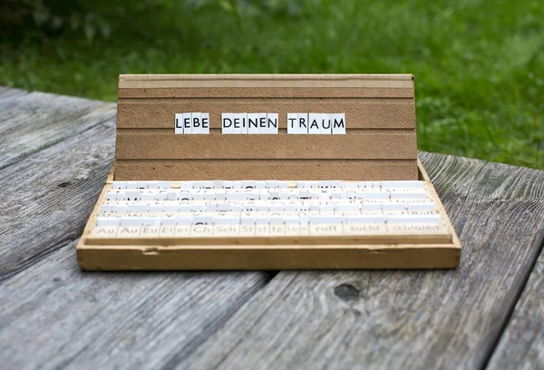 Text: "Lebe Deinen Traum" — Stockfoto