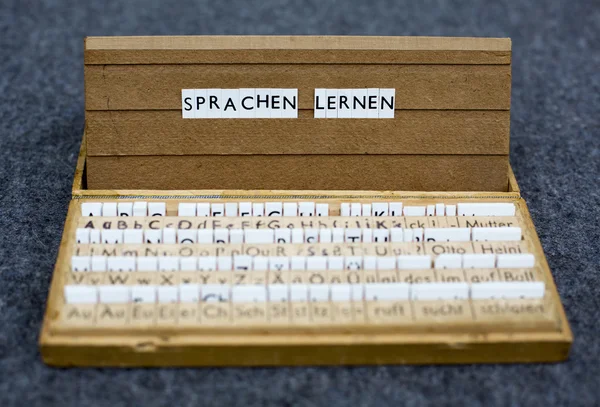 Text: "Sprachen lernen" — Stock fotografie