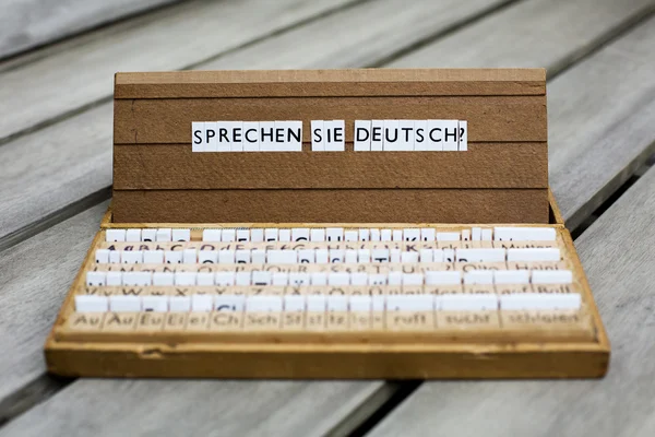 Texto: "Sprechen Sie deutsch ?" — Fotografia de Stock