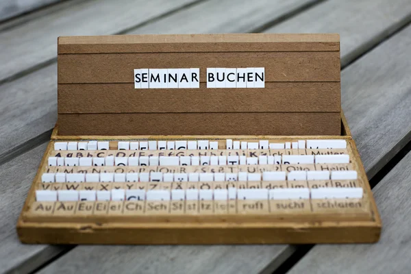 Texte allemand : "Séminaire buchen " — Photo