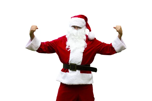 Santa Claus flexing his muscles — Stock Photo, Image