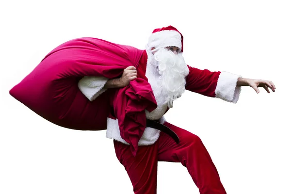 Papai Noel com seu saco — Fotografia de Stock